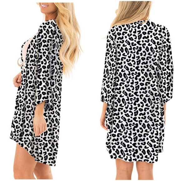🌴SNOW LEOPARD CARDI KIMONO🌴 - Picture 2 of 2
